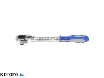 KING TONY Трещотка 1/2", 250 мм, 32 зубца, флажковая с гнездом, 12-гр, 19 мм.