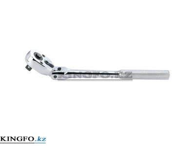 KING TONY Трещотка 1/2", 300 мм, 32 зубца, флажковая с кнопкой, шарнирная.