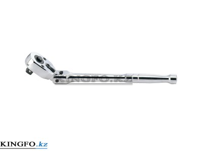 KING TONY Трещотка 1/2", 300 мм, 32 зубца, флажковая с кнопкой, шарнирная.