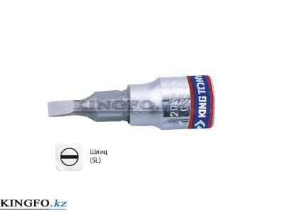 KING TONY Насадка (бита) торцевая 1/4", Slotted, 5.5 x 1 мм, L=37 мм.