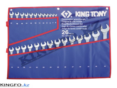 KING TONY Набор комбинированных ключей 6-32 мм 26 пр. KING TONY 1226MRN