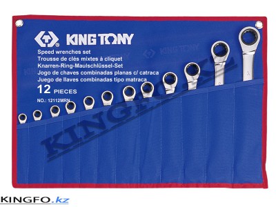 KING TONY Набор трещоточных ключей 8-24 мм 12 пр. KING TONY 12112MRN