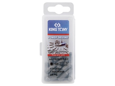 KING TONY 102525T-S1 Набор бит TORX T25 25 пр.